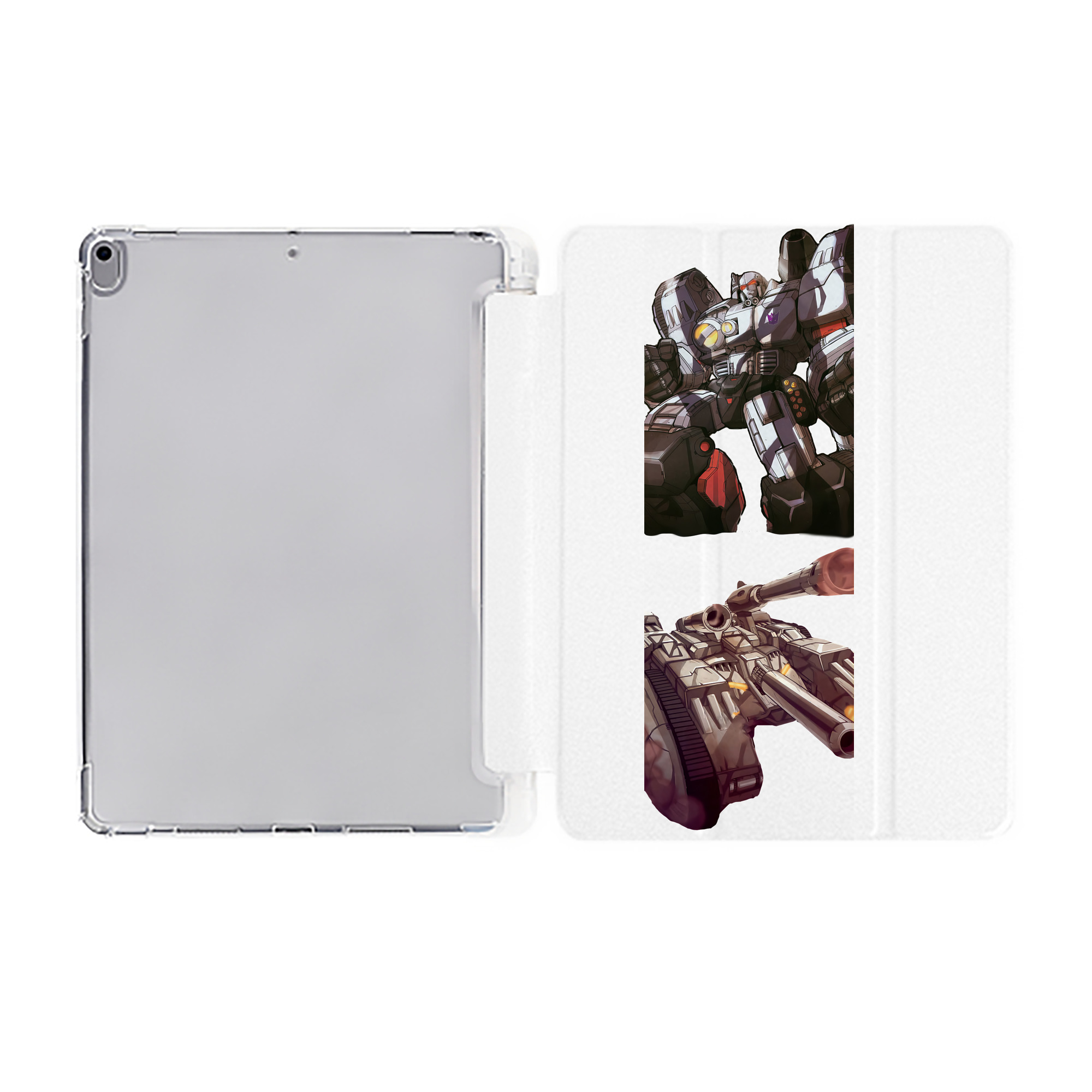 （画像用） Transformers トランスフォーマー IPad ケース ペン収納付き 三つ折りスタンド PUレザー×シリコン 対応機種9.5/10.5/10.9インチ